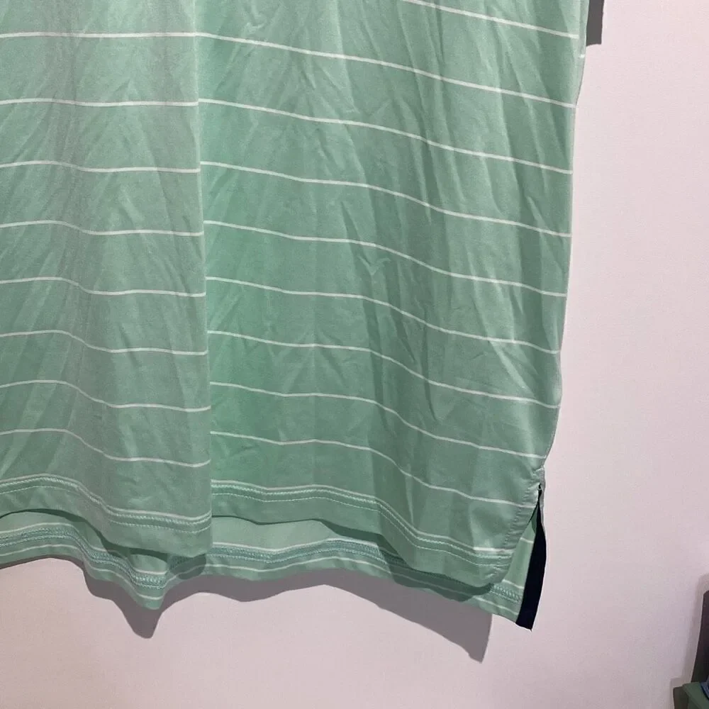 Ralph Lauren RLX Men's Green Stripe Short Sleeve Polo Shirt‎ Size Medium